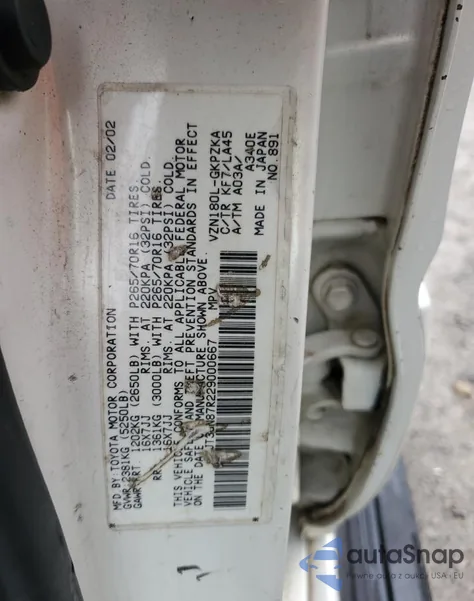 2002 Toyota 4Runner Limited из США, поврежденный, VIN JT3GN87R229000667